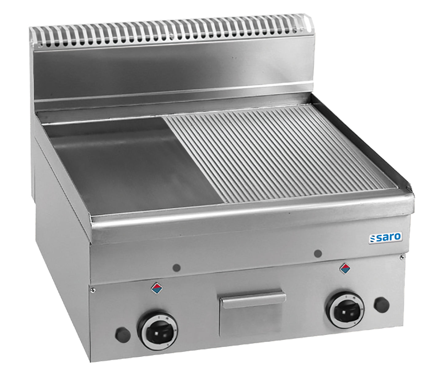 Gasgrillplatte 1/2glatt 1/2gerillt Tischmodell GFT66LR | Saro 504-1145