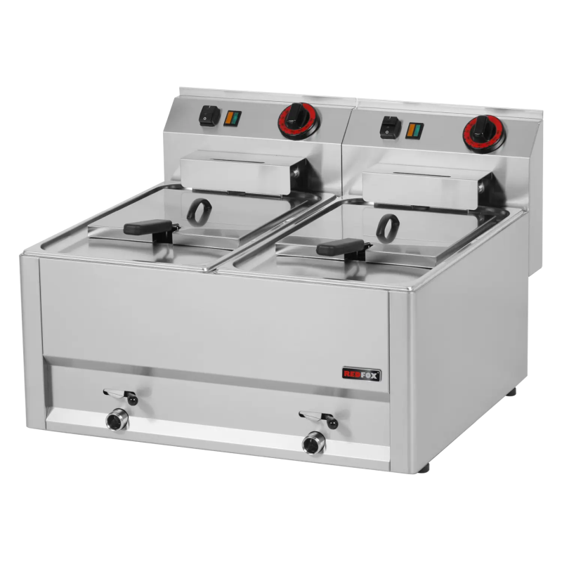 Elektro-Fritteuse 2x 8 Liter Becken Ausführung 400 Volt - Tischgerät | KBS 10114403 - KBS Gastrotechnik