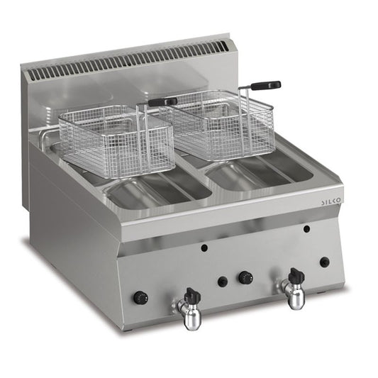Gas Fritteuse 2 x 8 lt. Tischgerät | KBS 10224302 - KBS Gastrotechnik