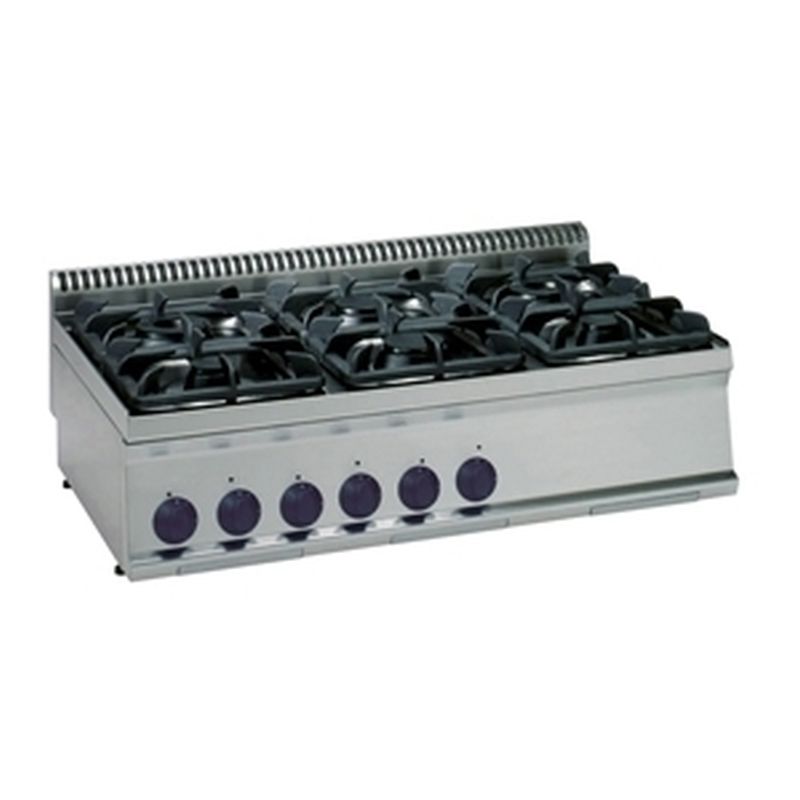 Gas-Kochfläche 30kW 6 Brenner Tischgerät | KBS 10321017 - KBS Gastrotechnik