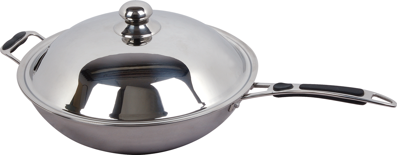 Induktions-Wokpfanne Ø360 mm mit Halte- und Soft-Grip Griff | KBS 10911022 - KBS Gastrotechnik