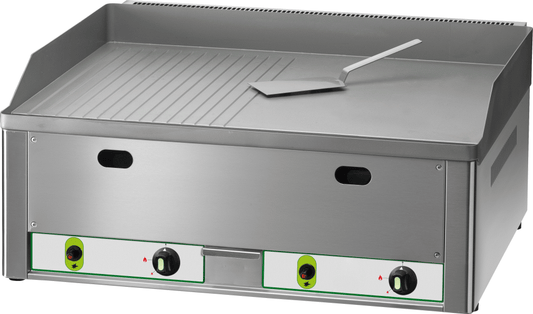 Gas-Grillplatte 8KW 2 Heizzonen 1/2 glatt + 1/2 gerillt | KBS 10921018 - KBS Gastrotechnik