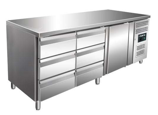 Kühltisch mit 1 Tür und 2x 3er Schubladenset,  Modell KYLJA 3150 TN | Saro 323-10719
