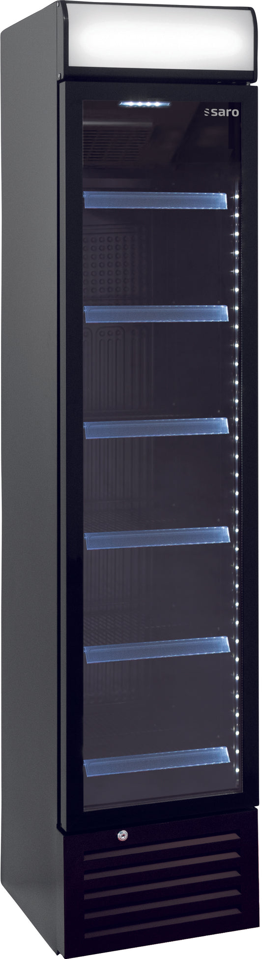 Getränkekühlschrank mit Werbetafel - schmal,  Modell DK 134 PRO | Saro 325-2250 | Saro