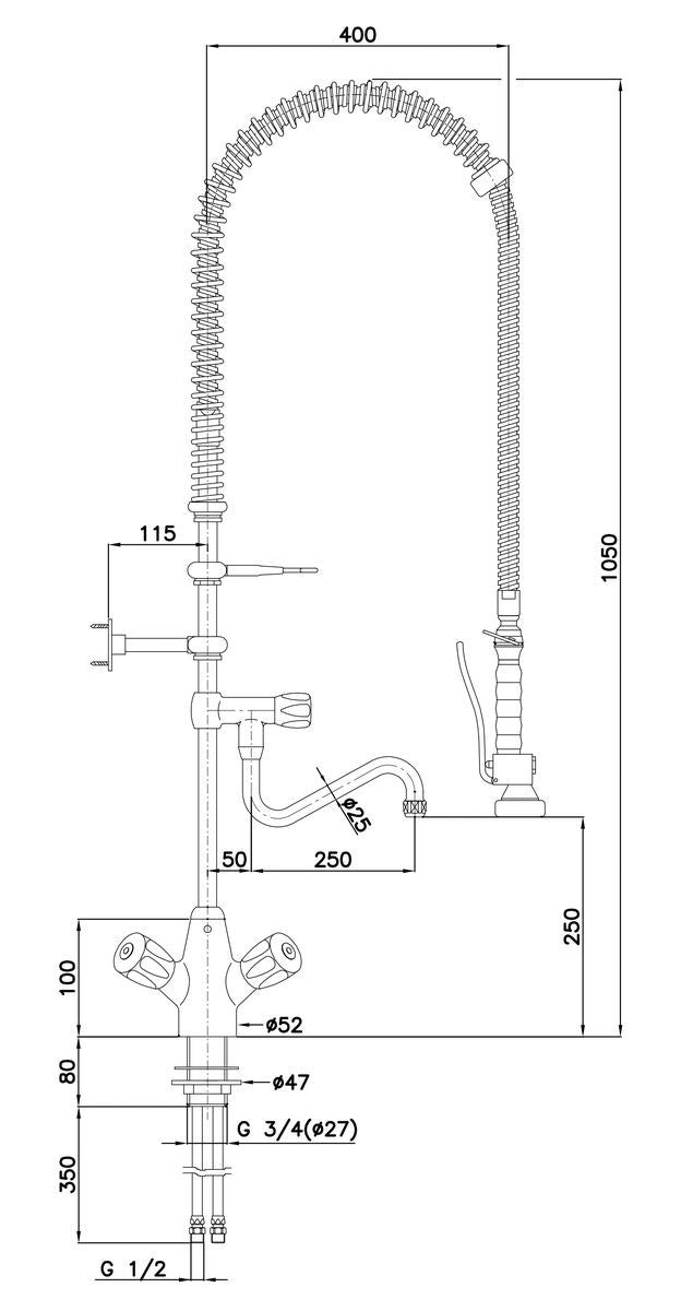 Zweigriffmischer 26L-1801B | Bartscher 400136 - Bartscher