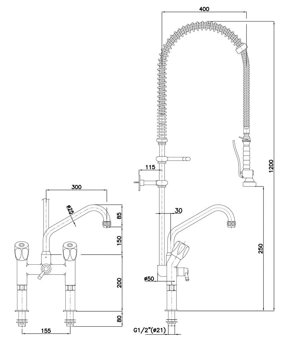 Zweigriffmischer 40L-1802B | Bartscher 400137 - Bartscher