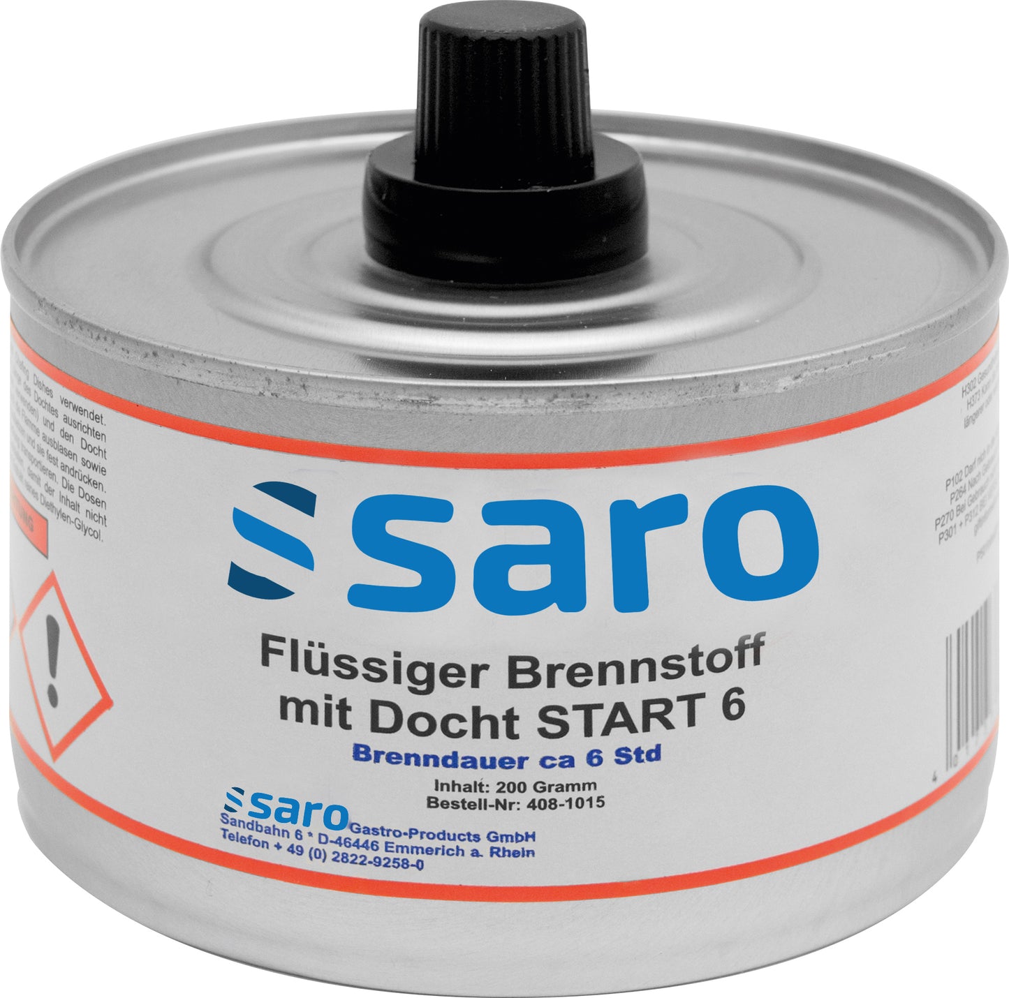 Flüssiger Brennstoff m. Docht, VPE 24Dosen  Modell START 6 | Saro 408-1015 | Saro