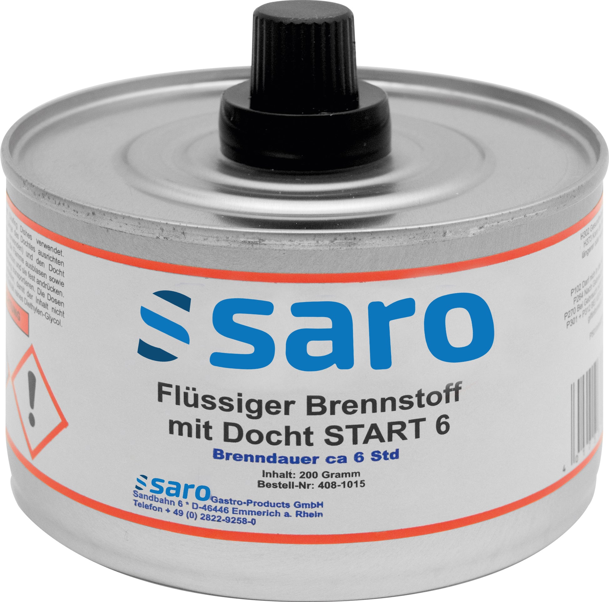 Flüssiger Brennstoff m. Docht, VPE 24Dosen  Modell START 6 | Saro 408-1015 | Saro