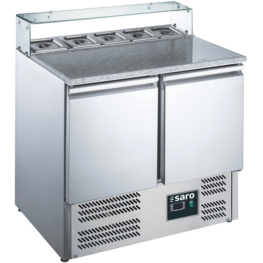 Pizzatisch, 2 Türen, Glasaufsatz,  Modell EPS 900G | Saro 465-1060