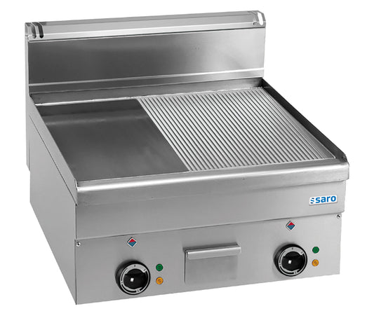 Elektrogrillplatte 1/2 glatt 1/2 gerillt Tischmodell EFT66LR | Saro 504-1120
