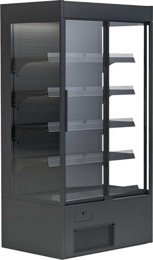 Wandkühlregal Variant 107 Black Line mit Glasschiebetüren | KBS 581106 - KBS Gastrotechnik