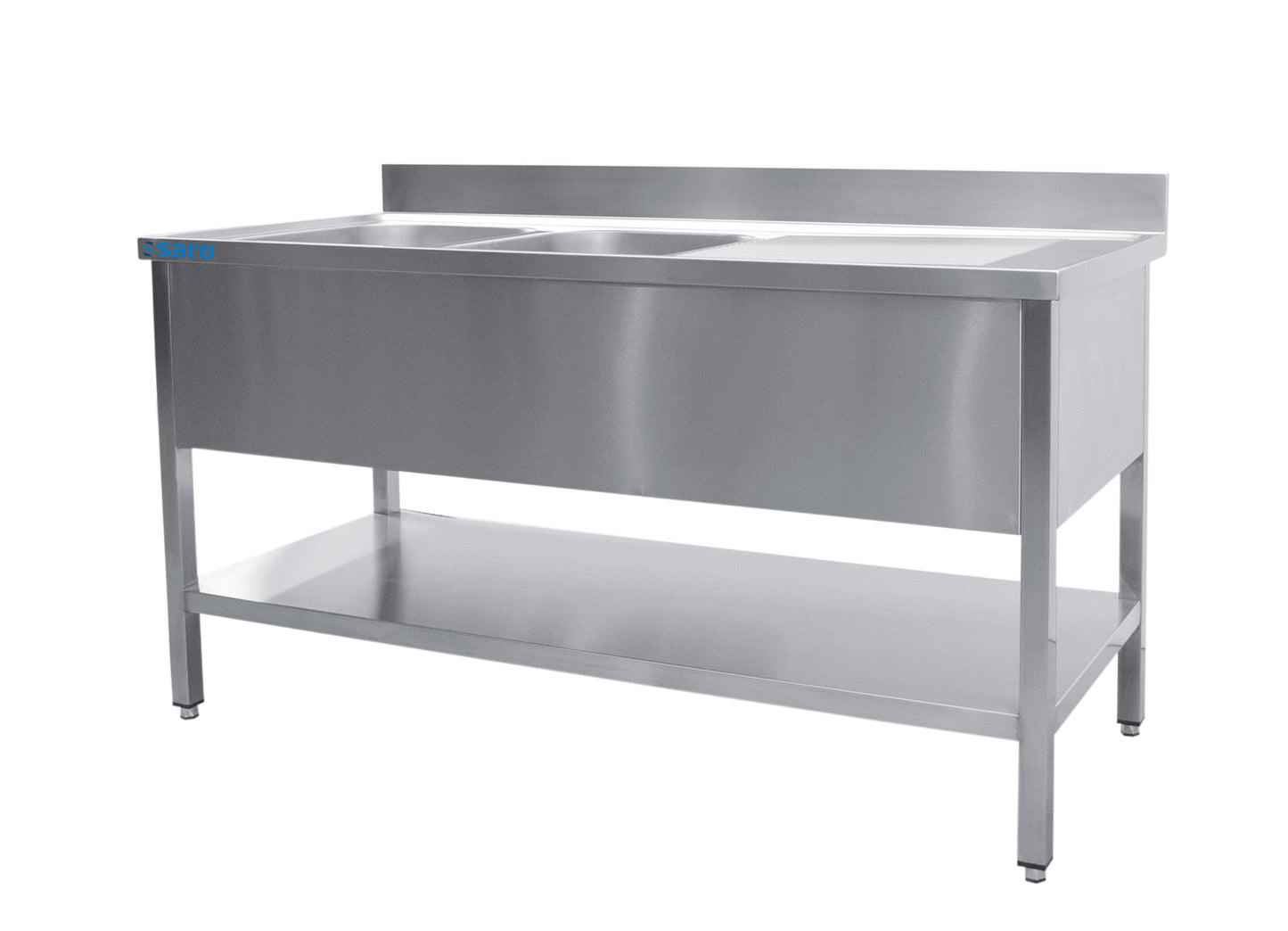 Spültisch 2 Becken, links - B 1200 x T 700 mm | Saro 700-2535L