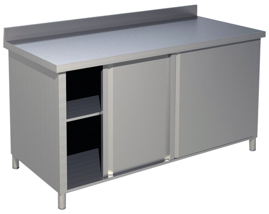 Arbeitsschrank mit Aufkantung B 160cm x T 60cm | KBS 90211104 - KBS Gastrotechnik