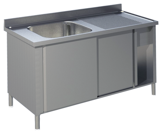 Spülschrank mit Schiebetüren B 120cm - Becken links | KBS 91921102 - KBS Gastrotechnik