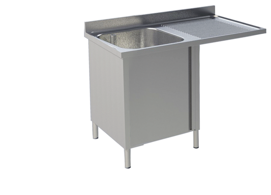 Spülcenter 1 Becken links Breite 120cm mit Unterschrank | KBS 92021102 - KBS Gastrotechnik