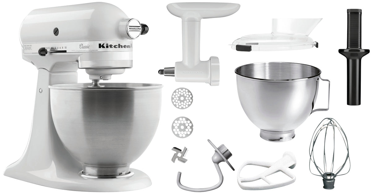 KitchenAid 5K45SSEWH, weiß, 4,28L | Bartscher A150097 - Bartscher
