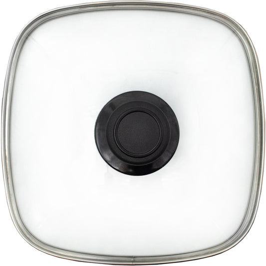 Eurolux Vollglasdeckel, eckig 28 x 28 cm, inkl, Deckelknopf | Saro EU0028-DK-EU