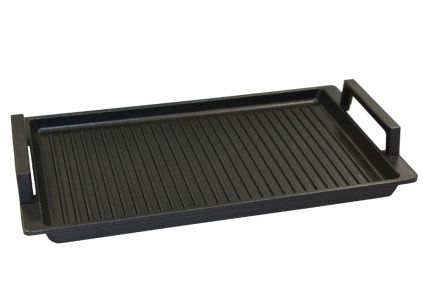 Eurolux Premium Grillplatte mit Griffen 41 x 24 x 2,5 cm, gerillt | Saro EU1003-3